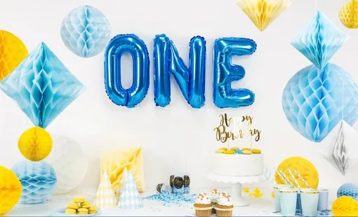 Ballon lettre W- Bleu – Image 2