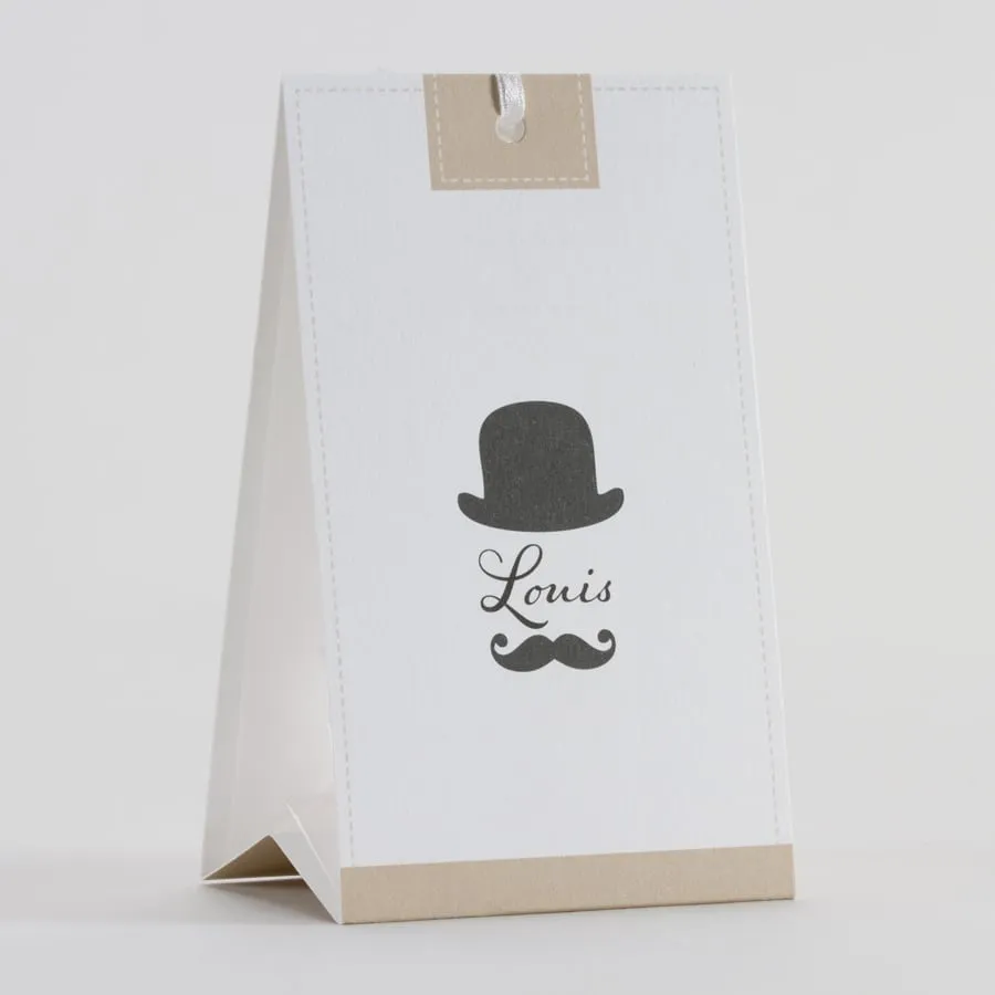 Boite à dragées Moustache – Personnalisable