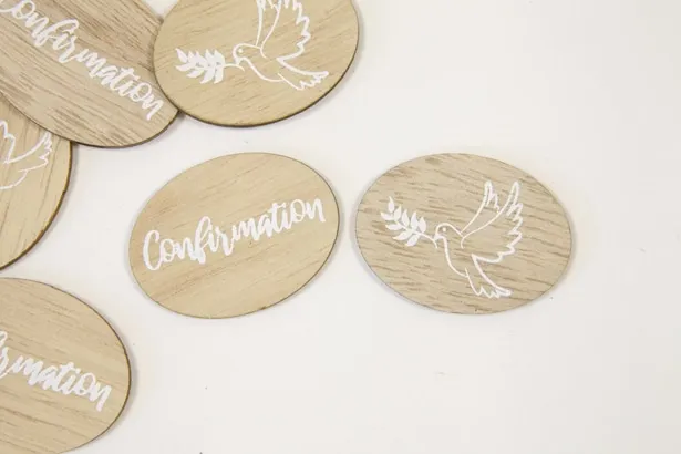 Confettis de Table – Confirmation – Lot de 6 – Bois