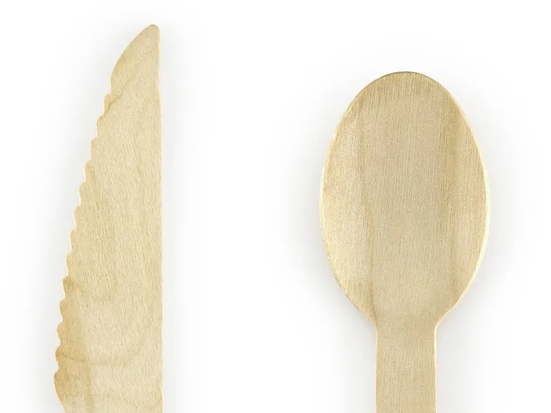 Couverts en bois – Naturel – Lot de 18 – Image 2