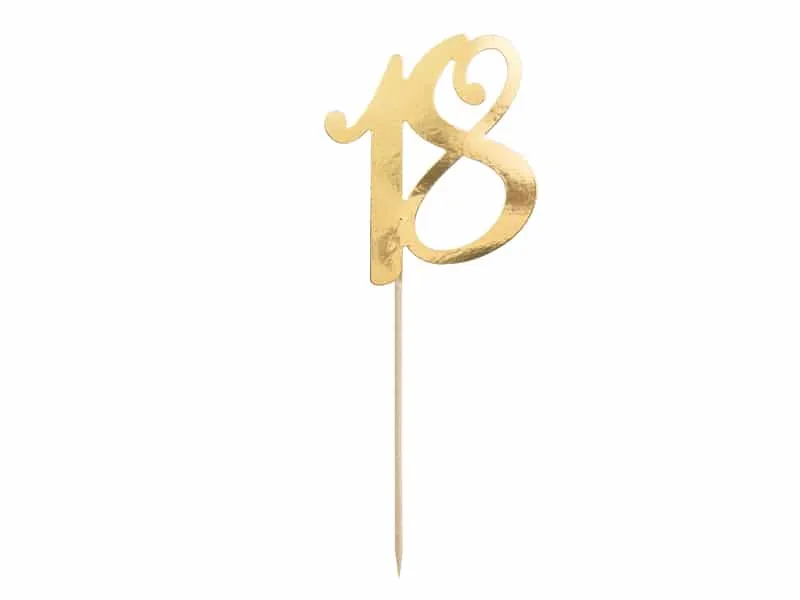 Cake topper – 18 ans – Or – Image 2